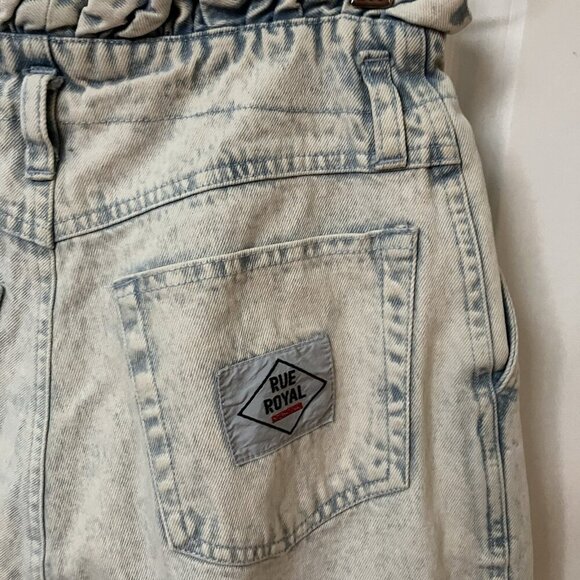 Vintage Rue Royal Shorts Womens 26 Acid Wash Patchwork Paperbag 90s High Rise - Picture 4 of 12